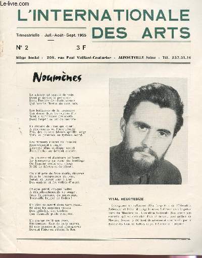 L'INTERNATINALE DES ARTS - N2 - JUIL-AOUT-SEPT 1965 / NOUMENES - Mme HECQUET DE CARBON - PEINTURES - POESIES - VOYAGE D4UN PEINTRE AUX USA...