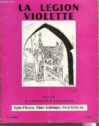LA LEGION VIOLETTE - N2 - 13e ANNEE / HOMMAGE A NOSPOETES DISPARUS / DU VENT DANS LES PALES PAR I. VARGAS - MESAILLANCE PAR ARBER - AU ROYAUME DE LA MUSIQUE PAR ELDE ETC...