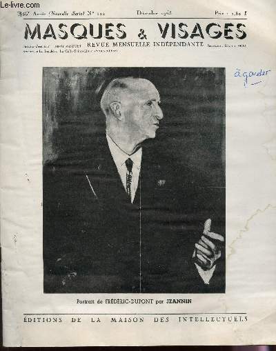 MASQUES ET VISAGES / 56e ANNEE - N112 - DEC 1963 / VOEUX / SOUVENIRS DE GEO CIM / Dr PAUL VOIVENEL : REGIONALISTE ET SAVANT / LA PEINTURE MUSICALE : LE BLEUISME / GUSTAVE MOREAU / LA CITE DE VERRE / ETC...