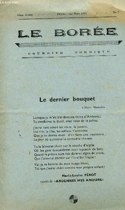LE BOREE, COURRIER NORDIQUE / 6e ANNEE - FEVR-MI MARS 1953 - N°3 / LIBERATION (EXTRAIT DE 