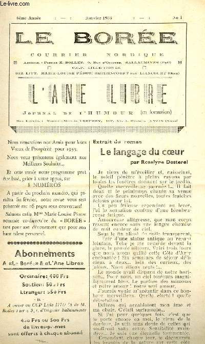L'ANE LIBRE, JOURNAL DE L'HUMOUR - 6 ANNEE - JANVIER 1953 - N1 + SUPPLEMENT N2.