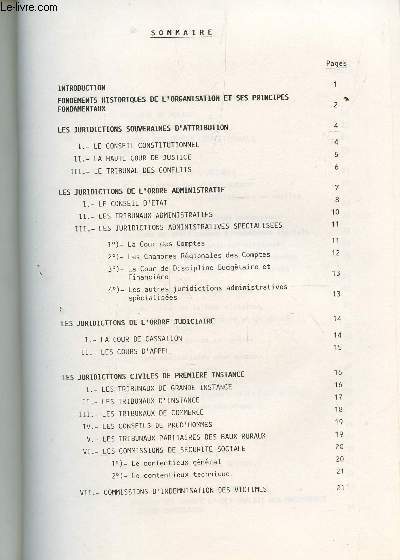 L'ORGANISATION JUDICIAIRE EN FRANCE.