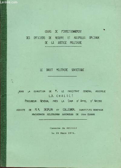 LEDROIT MILITAIRE SOVIETIQUE.