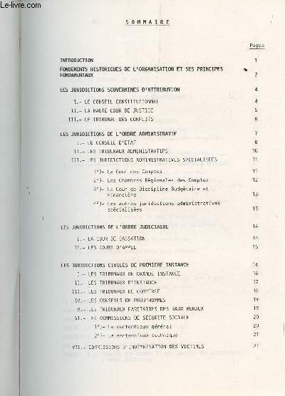 L'ORGANISATION JUDICIAIRE EN FRANCE.