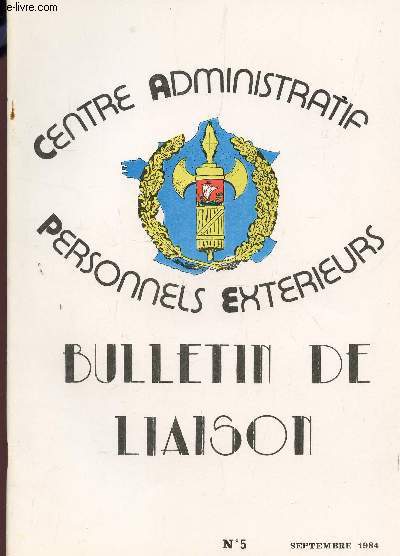 BULLETIN DE LIAISON N5 - SEPTEMBRE 1984.