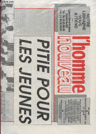 L'HOMME NOUVEAU - HN 1048 - 20 SEPTEMBRE 1992 / PITIE POUR LES JEUNES / NOTRE LIBRAIRIE VOUS ATTEND / NOTRE DAME DE FATIMA A MOSCOU ETC...