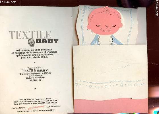 TEXTILE BABY - PLAQUETTE DE SELECTION DE TROUSSEAUX ETR ARTICLES POUR L'ARRIVEE DE BEBE.