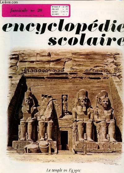 ENCYCLOPEDIE SCOLAIRE - FASCICULE N20 - LE TEMPLE EN EGYPTE.
