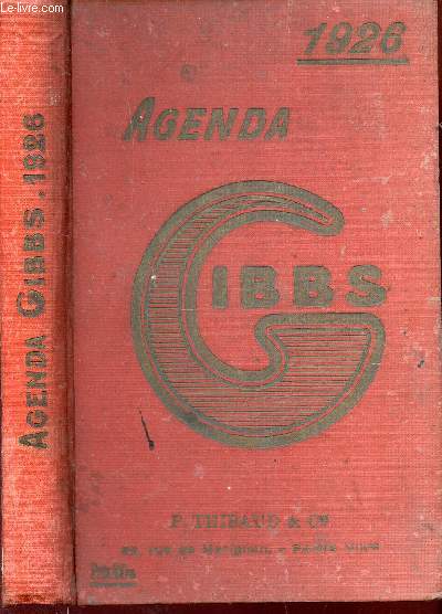 AGENDA GIBBS 1926 / INCIMPLET.
