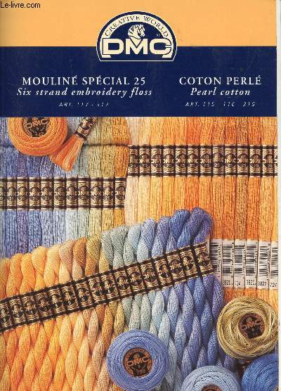 MOULINE SPECIAL 25 (ART 117-317) - COTON PERLE (ART 115-116-315) - PLAQUETTE D4ECHANTILLONS / EDITION MULTILINGUE.