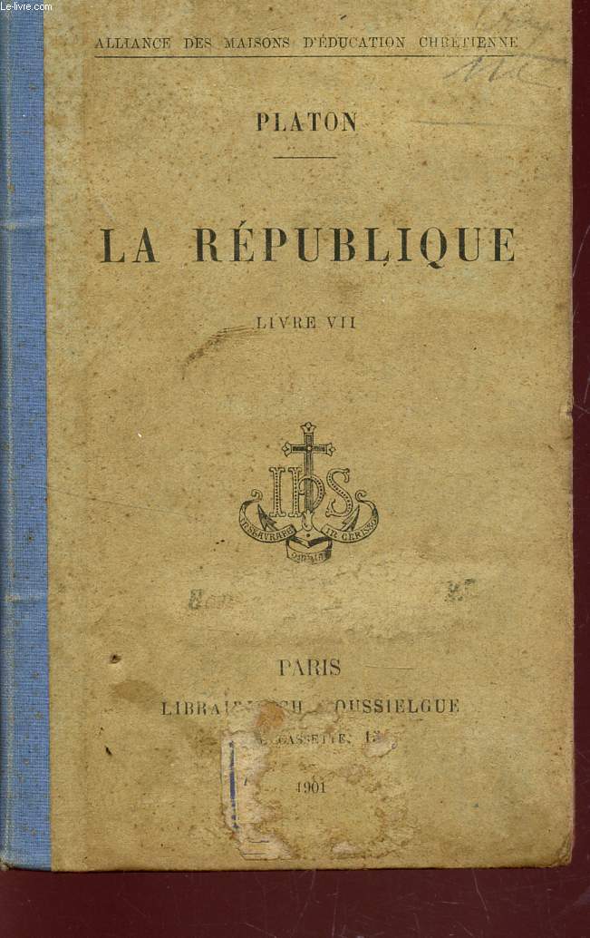 LA REPUBLIQUE - LIVRE VII / TEXTE GREC ANNOTE PAR M. L'ABBE HUMBERT.