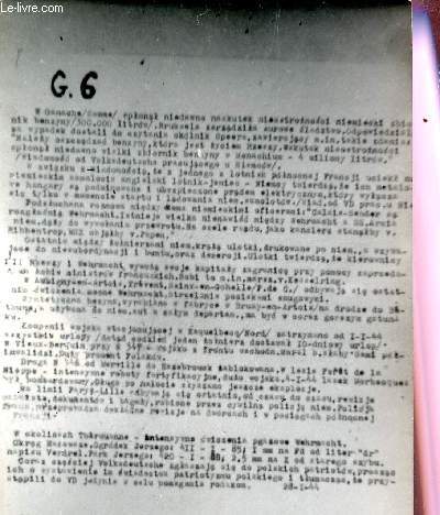 MESSAGE-PHOTO (ARGENTIQUE) EN NOIR ET BLANC ENVOYE PENDANT LA SECONDE GUERRE MONDIALE / SOUS LA REFERENCE G6 (une date : 28.01.1944).