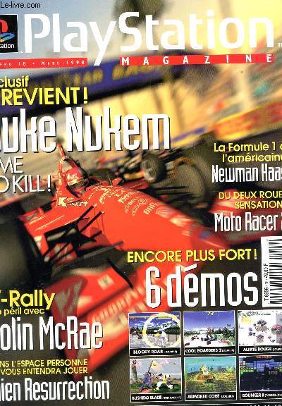 PLAYSTATION MAGAZINE - N18 - MARS 1998 / DUKE NUKEM, TIME TO KILL! - V-RALLY EN PERIL AVEC COLIN McRAE - ALIEN RESURRECTION / 6 DEMOS ETC...