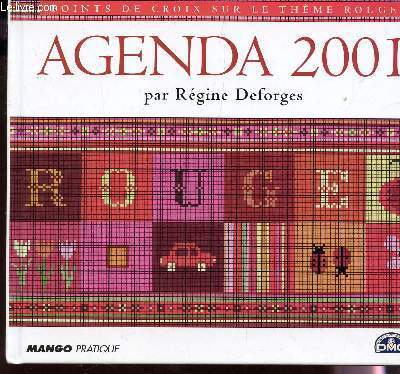 AGENDA 2001 - POINT DE CROIX SUR LE THEME DU ROUGE.