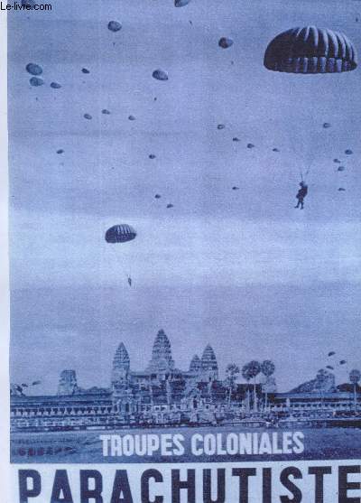 1 REPRODUCTION COULEUR : TROUPES COLONIALES - PARACHUTISTES.