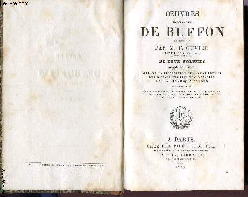 OEUVRES COMPLETES DE BUFFON / 19e VOLUME : OISEAUX ( AUGMENTEES PAR M. F. CUVVIER).