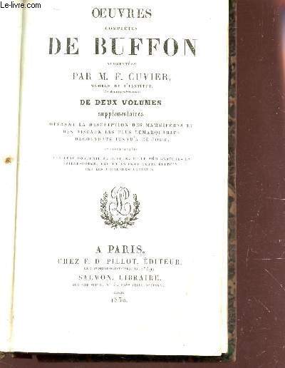 OEUVRES COMPLETES DE BUFFON : VOLUME XX - TOME II : OISEAUX.