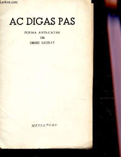 AC DIGAS PAS - POEMA ANTE-CATAR