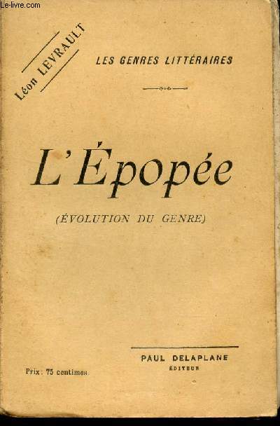 L'EPOPEE - (EVOLUTION DU GENRE) / COLLECTION 