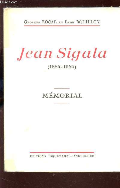 JEAN SIGALA (1884-1954) - MEMORIAL.