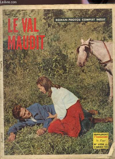 LE VAL MAUDIT / SUPPLEMENT D'INTIMITE DU FOYER - N1038 DU 3 SEPTEMBRE 1965 / ROMAN PHOTOS COMPLET INEDIT.