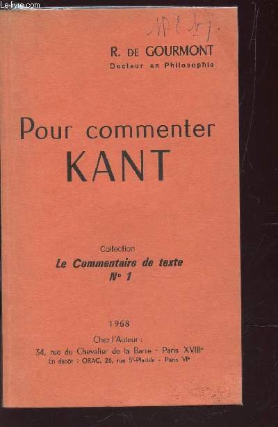 POUR COMMENTER KANT / COLLECTION 