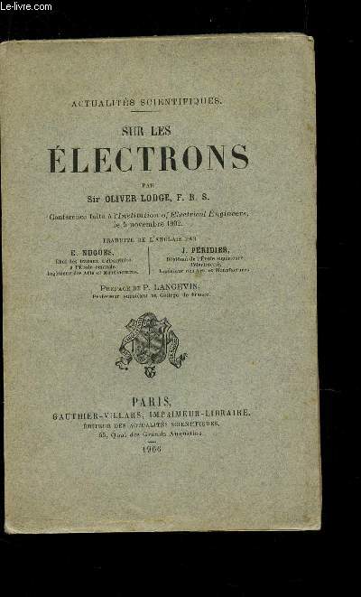 SUR LES ELECTRONS / COLLECTION 