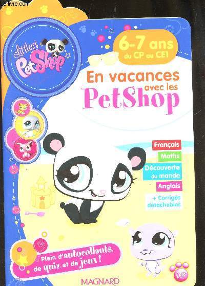 EN VACANCES AVEC LES PETCHOP - 6-7 ANS DU CP AU CE1 / FRANCAIS - AMTHS - DECOUVERTE DU MONDE - ANGLAIS / AUOCOLLANTS INCLUS.