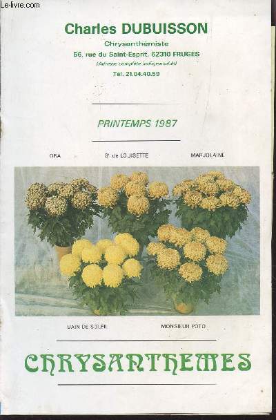CATALOGUE- PRINTEMPS 1987 - CHRYSANTHEMES.