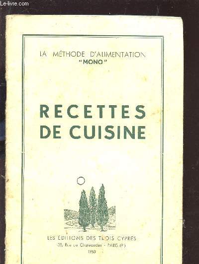 RECETTES DE CUISINE / COLLECTION 