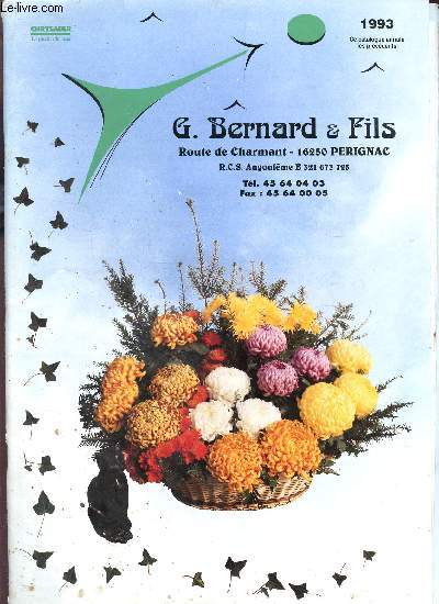 CATALOGUE DE CHRYSANTHEMES - ANNEE 1993.