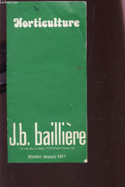 BROCHURE BAILLIERE ET FILS D'HORTICULTURE - DES ETABLISSEMENTS j.b. BAILLIERE.