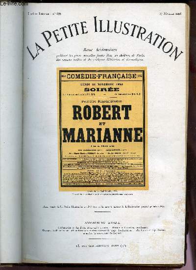 LA PETITE ILLUSTRATION - N276 - THEATRE N159 - 27 FEVRIER 1926 / ROBERT ET MARIANNE - COMEDIE EN TROIS ACTE.