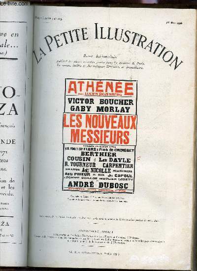 LA PETITE ILLUSTRATION - N284 - THEATRE N163 - 1er MAI 1926 /8 LES NOUVEAUX MESSIEURS - COMEDIE EN QUATRE ACTES.