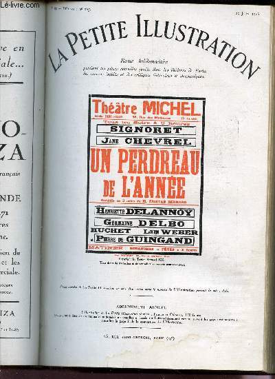 LA PETITE ILLUSTRATION - N290 - THEATRE N165 - 19 JUIN 1926 / UN PERDREAU DE L'ANNEE - COMEDIE EN TROIS ACTES.