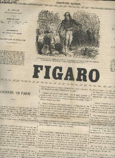 LE FIGARO - 12e ANNEE - 12 FEVRIER 1865 / COURRIER DE PARIS - FIGARO EN VOYAGE - LES CHEVALIERS DE LA REDRESSE - BOITE DU JOURNAL - ECHOS DE PARIS - PETIT COURRIER DES THEATRES....