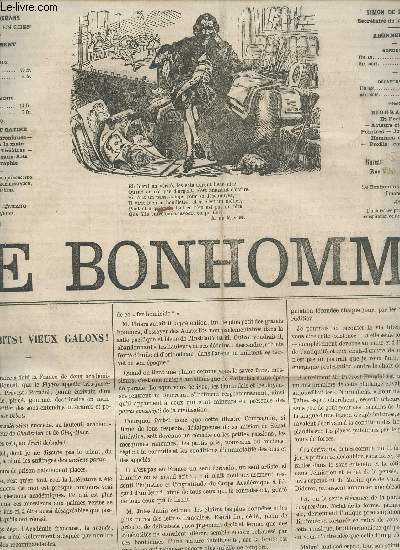 LE BONHOMME - 2e ANNEE - N57 - 1 AVRIL 1865 / VIEUX HABITS : VIEUX GALGONS! - EXPOSITION DE LA STE DES AMIS DES ARTS - LES CAPRICES DE ROSINE - NOTES D'UNE VIELLE FILLE - LE PETIT CHAPERON ROUGE - MADAME AUBERT - DE OMNIBUS - BIOBLIOGRAPHIE ETC....