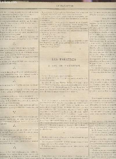 LE HANNETON - VERS JUIN 1865 / BOUQUINOGRAPHIE - LES THEATRES A VOL DE HANNETON - BOURDONNEMENTS - ...