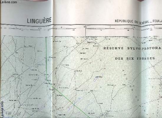 1 CARTE DEPLIANTE COULEURS DE LINGUERE - REPUBLIQUE DU SENEGAL - FEUILLE ND-28-XXI / CARTE DE L'AFRIQUE DE L4OUEST A 1/200 000 / DE DIMENSION : 65 Cm X 80 Cm ENVIRON / REIMPRESSION EN AVRIL 1971.