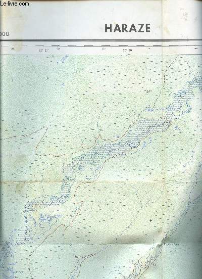 1 CARTE COULEURS DEPLIANTE - HARAZE - CARTE DE L'AFRIQUE CENTRALE AU 1/200 000e - FEUILLE NC-34-IX / DIMENSION 65 Cm X 75 CmENVIRON. / 1ere EDITION EN OCTOBRE 1960.