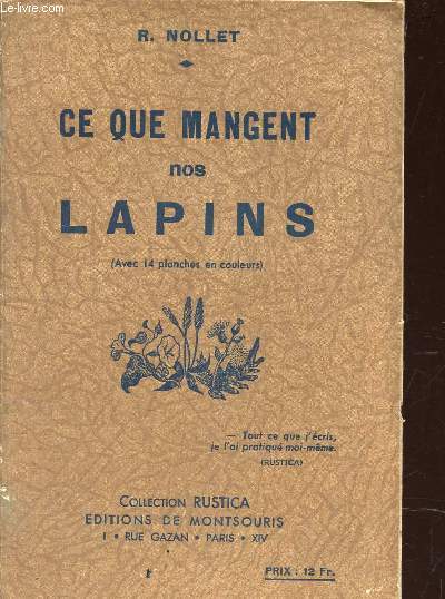CE QUE MANGENT LES LAPINS - COLLECTION RUSTICA.