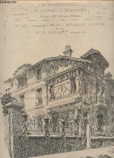 HOTEL, AVENUE DE LA REINE A BOULOGNE SUR SEINE (SEINE) - DE Mr A BARRET, ARCHITECTE / N179 de la COLLECTION 