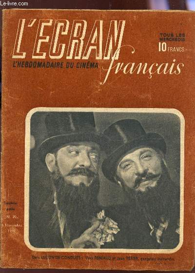 L'ECRAN FRANCAIS - N20 - 1er NOVEMBRE 1945 / 