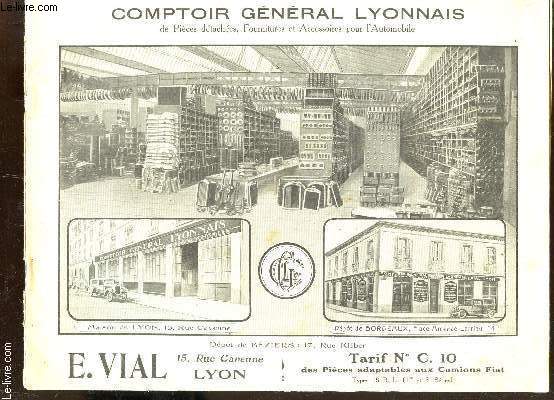 CATALOGUE DU COMPTOIR GENERAL LYONNAIS - TARIF N C - 10 - ANNEE 1930-31.