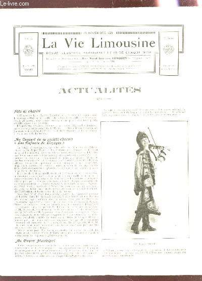 LA VIE LIMOUSINE - 2e ANNEE - N20 - 25 NOV 1926 / FETE DE CHARITE - AU CONSERT 