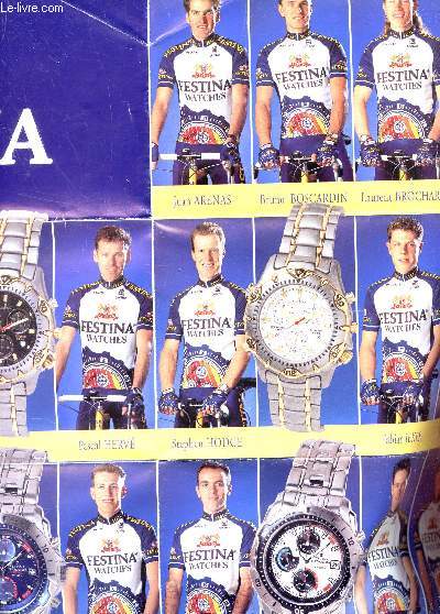 1 POSTER DEPLIANT DE FESTINA WATCHES - JEAN WARCHES 1996.. (CYCLISTES.