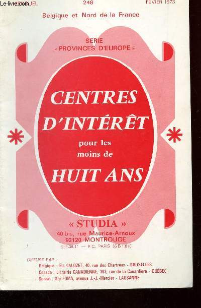 BELGIQUE ET NORD DE LA FRANCE/ SERIE PROVINCES D'EUROPE - N248 - FEVRIER 1973
