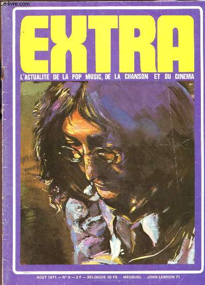 EXTRA - N9 - AOUT 1971 / JOHN LENNON / PINK FLOYD / DOORS / TOTAL ISSUE / DHUMBLEPIE / GRATEFUL DEAD / TAC POUM SYSTEME etc...