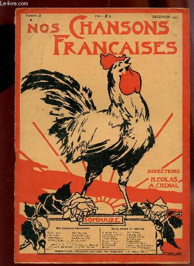 NOS CHANSONS FRANCAISES - N3 - decembre 1920 / Noel chez nous - Noel des berceaux - les roses de Noel - les coqs d'or - etc...