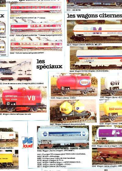 1 PLAQUETTE DEPLIANTE EN COULEURS (GRAND FORMAT) DE PRODUITS JOUEF : TRAINS ET RAILS.